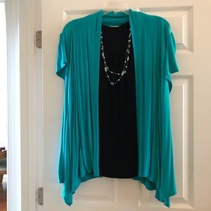 Dressbarn 1X SPRING Teal, long, light weight top